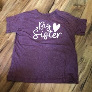 Bella + Canvas Kids Big sister maroon 4T t shirt